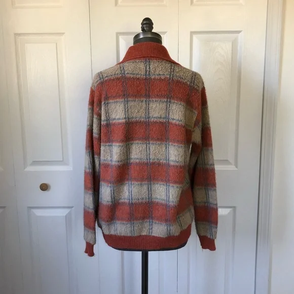 Vintage Plaid Lord Clayton Cardigan, Size M - Picture 4 of 5